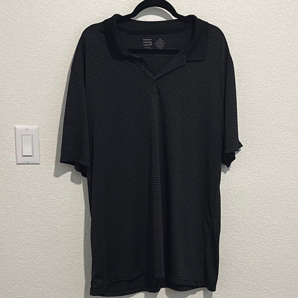 Men's Three Sixty Six Black Striped Shirt Size 2X